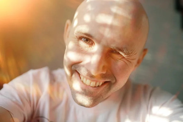 Portrait Happy Man Smiling Guy Closeup — Stock Photo, Image