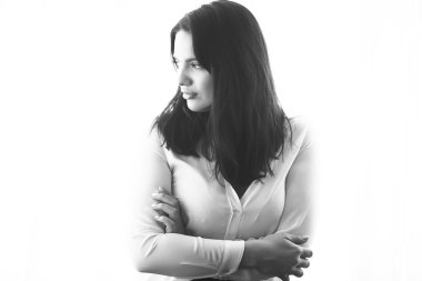 Güzellik ve moda, genç çekici kadın portresi kavramı 