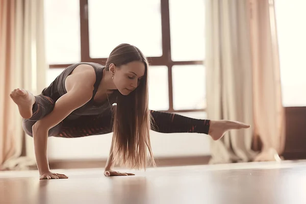Grupp Yoga Flickor Gym Koncept Sund Kropp Sportig Livsstil Flickor — Stockfoto