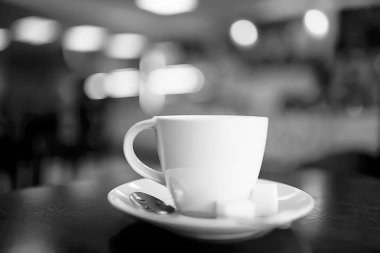 Kahvaltı modern iç, bir kafede kahve bir Avrupa kahvaltısı