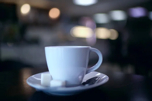 Csésze Kávé Egy Kávézóban Modern Belső Reggelire Egy Európai Reggeli — Stock Fotó