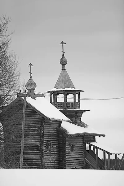 Architecture Ancienne Église Kizhi Vue Hiver Russie — Photo