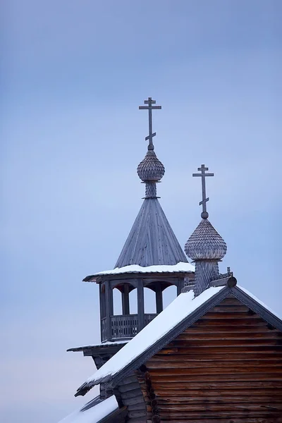 Arquitectura Antigua Iglesia Kizhi Vista Invierno Rusia —  Fotos de Stock
