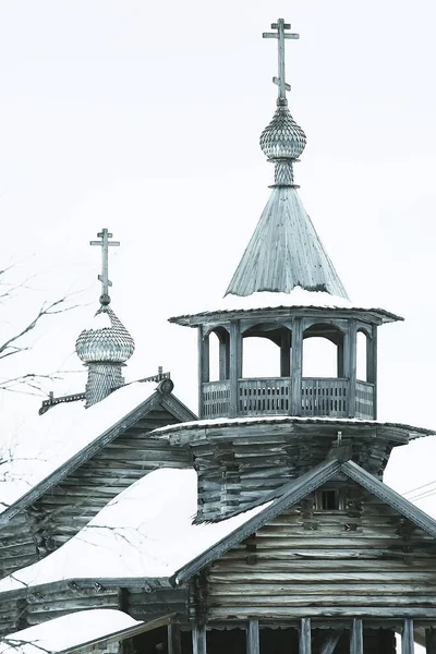 Russian Wooden Church Orthodox Wooden Architecture — Stock Photo, Image