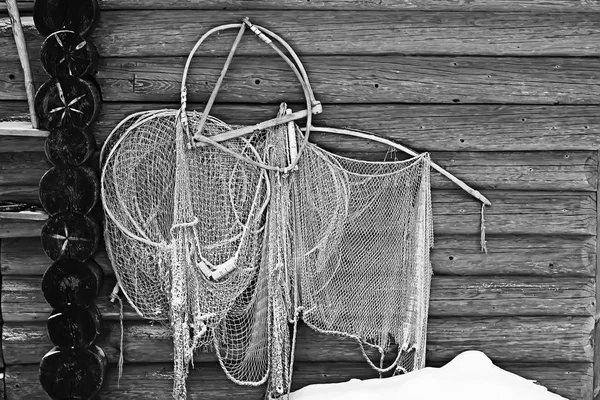 Gamla Fiske Netto Textur Rustika Bakgrund — Stockfoto