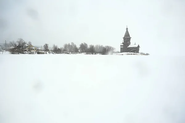 Arkitekturen Gamla Kizhi Kyrka Vinter Ryssland — Stockfoto