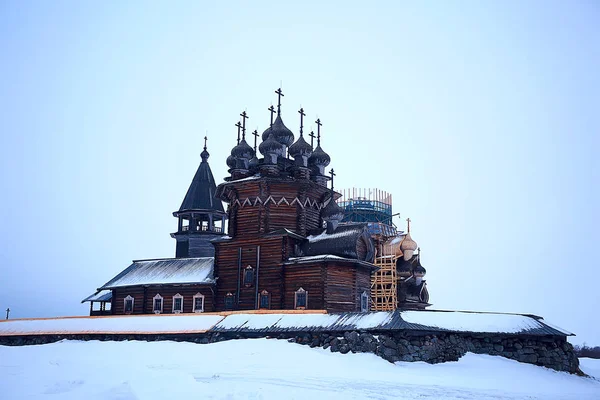 Russische Houten Kerk Orthodoxe Houten Architectuur — Stockfoto