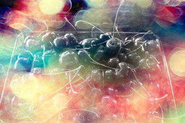 plaka kiraz arka plan ile / güzel parlak arka plan taze kiraz kiraz, sulu meyve