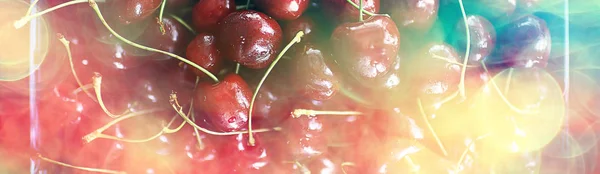 Plate Cherry Background Beautiful Bright Background Fresh Cherry Cherries Juicy — Stock Photo, Image