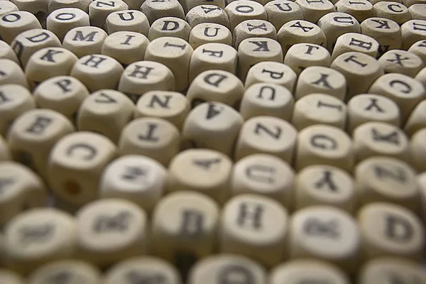 Hintergrund Aus Holzwürfeln Mit Buchstaben Des Alphabets Konzept Der Bildung — Stockfoto