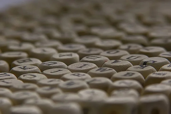 Hintergrund Aus Holzwürfeln Mit Buchstaben Des Alphabets Konzept Der Bildung — Stockfoto