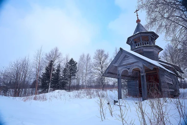Architectuur Van Oude Kizji Kerk Winters Aanblik Rusland — Stockfoto
