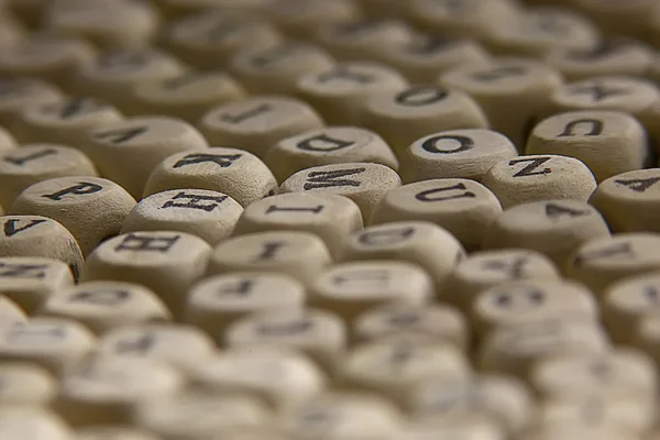 Achtergrond Van Houten Blokjes Met Alfabetletters Concept Van Onderwijs Het — Stockfoto