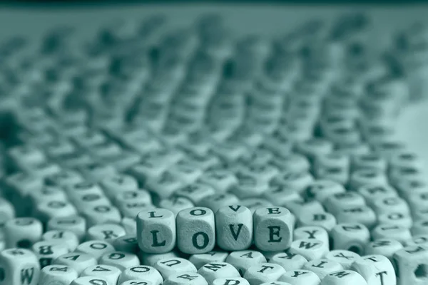Ξύλινα Κύβοι Γράμματα Αγάπη Επιγραφή Μήνυμα Από Μικρά Γράμματα Έννοια — Φωτογραφία Αρχείου