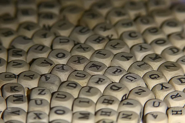 Hintergrund Aus Holzwürfeln Mit Buchstaben Des Alphabets Konzept Der Bildung — Stockfoto