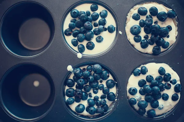 Zelfgemaakte Bosbessen Cake Patisserie Vers Gebakken Zoete Dessert — Stockfoto