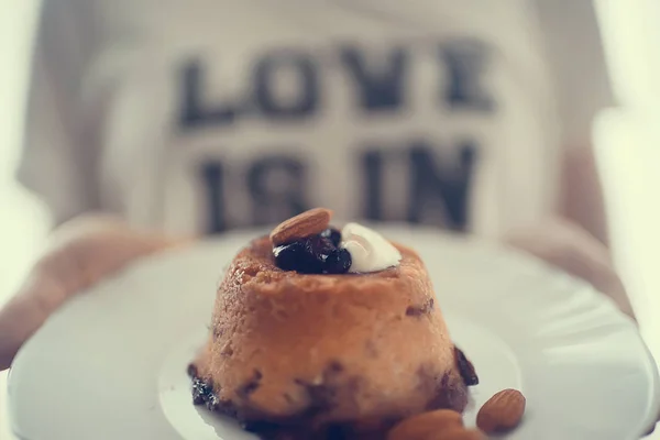 Hausgemachter Blaubeerkuchen Konditorei Frisch Gebackenes Süßes Dessert — Stockfoto