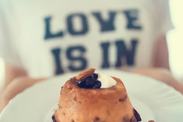 Pastel Arándanos Casero Pastelería Postre Dulce Recién Horneado — Foto de Stock