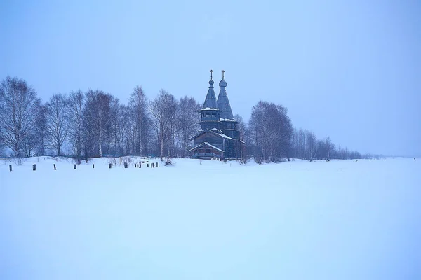 Arquitectura Antigua Iglesia Kizhi Vista Invierno Rusia —  Fotos de Stock