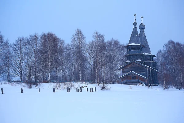 Arquitectura Antigua Iglesia Kizhi Vista Invierno Rusia — Foto de Stock