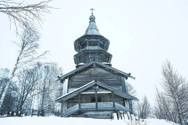 Russische Houten Kerk Orthodoxe Houten Architectuur — Stockfoto