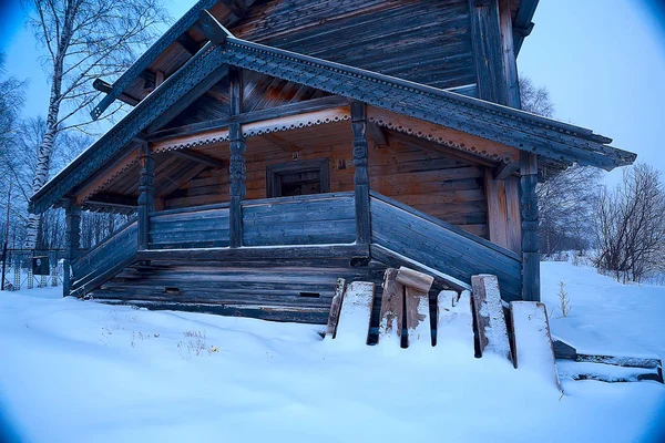 Russische Holzkirche Orthodoxe Holzarchitektur — Stockfoto