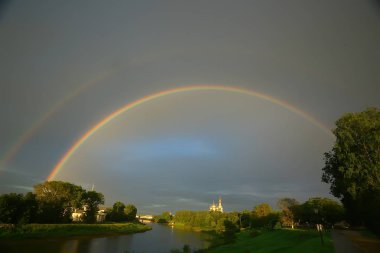 muhteşem yaz yatay, gökkuşağı, pitoresk doğa
