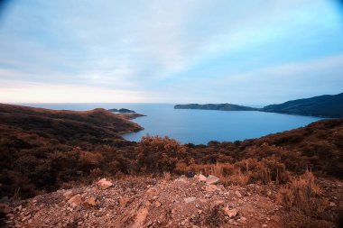 yüksek deniz kıyısı yeşil doğa şaşırtıcı uçurumdan, 