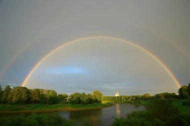 muhteşem yaz yatay, gökkuşağı, pitoresk doğa