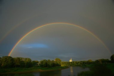 muhteşem yaz yatay, gökkuşağı, pitoresk doğa