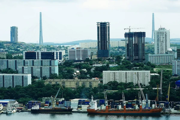 Vista Sul Ponte Della Città Vladivostok Russia — Foto Stock