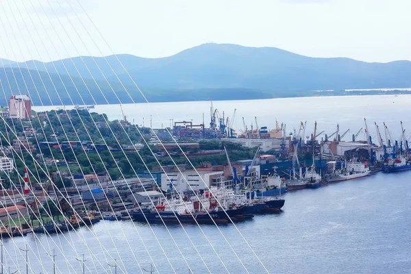 Vista Sul Ponte Della Città Vladivostok Russia — Foto Stock