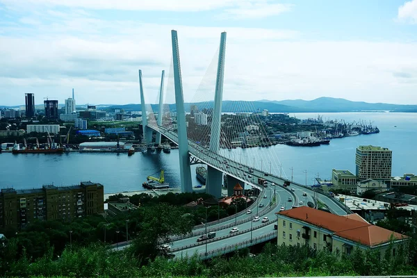 Vista Sul Ponte Della Città Vladivostok Russia — Foto Stock