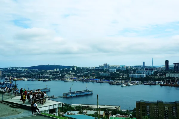 Vista Sul Ponte Della Città Vladivostok Russia — Foto Stock