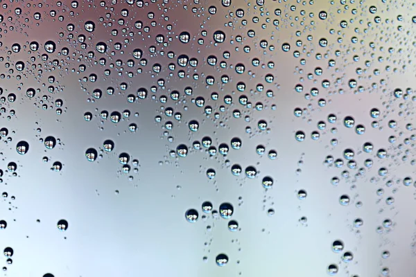 Fondo Húmedo Azul Gotas Lluvia Vidrio Ventana Concepto Clima Otoño —  Fotos de Stock