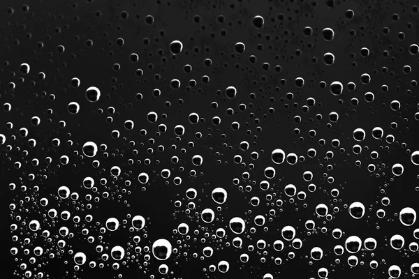 Schwarzer Nasser Hintergrund Regentropfen Auf Fensterglas Konzept Des Herbstwetters — Stockfoto