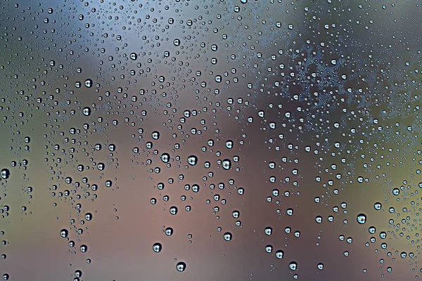 Gray Mokré Pozadí Kapky Deště Okenní Sklo Pojem Podzimní Počasí — Stock fotografie