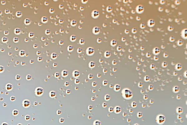 Fundo Molhado Cinza Gotas Chuva Vidro Janela Conceito Clima Outono — Fotografia de Stock