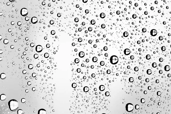 White Wet Background Raindrops Window Glass Concept Autumn Weather — Stock Photo, Image