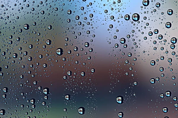 Сірий Мокрий Фон Дощі Віконному Склі Концепція Осінньої Погоди — стокове фото
