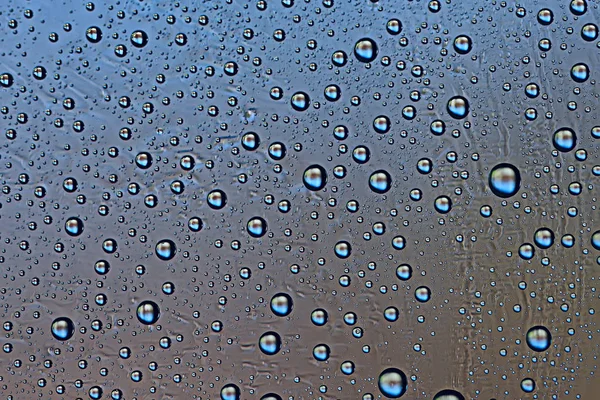 Fondo Húmedo Gris Gotas Lluvia Vidrio Ventana Concepto Clima Otoño — Foto de Stock