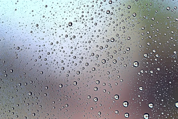 Szürke Háttér Esőcseppek Ablak Üveg Koncepció Őszi Időjárás Nedves — Stock Fotó