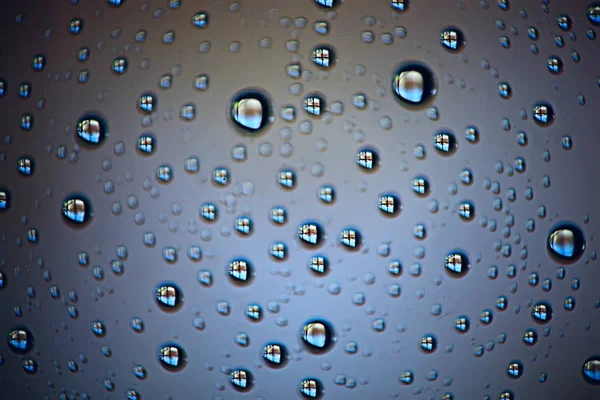 Gray Wet Background Raindrops Window Glass Concept Autumn Weather — Stock Photo, Image