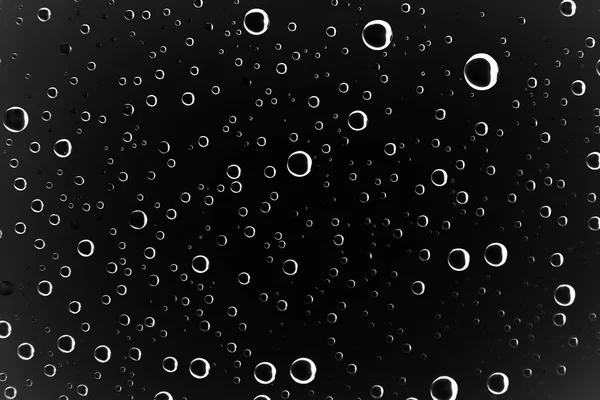 Fond Humide Noir Gouttes Pluie Sur Verre Fenêtre Concept Temps — Photo