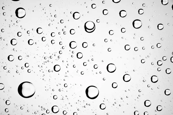 Fundo Molhado Branco Gotas Chuva Vidro Janela Conceito Clima Outono — Fotografia de Stock