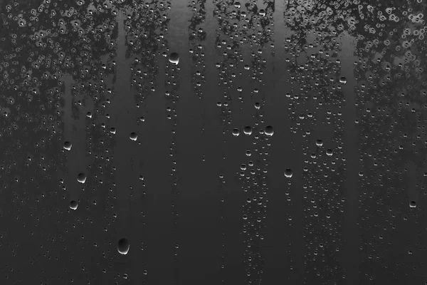 Μαυρες Υγρό Φόντο Σταγόνες Βροχής Τζάμι Έννοια Του Τον Καιρό — Φωτογραφία Αρχείου