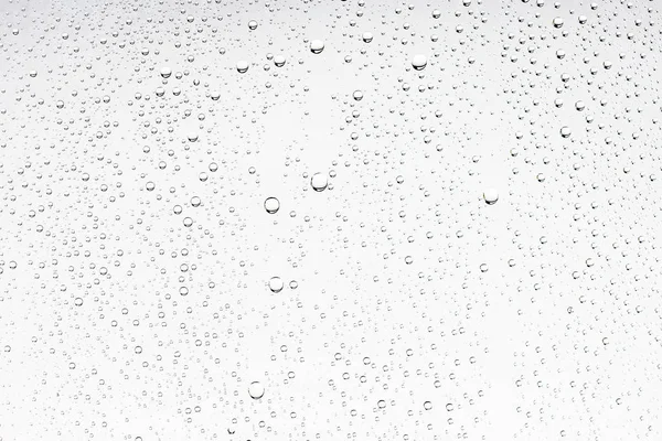 Fondo Húmedo Blanco Gotas Lluvia Vidrio Ventana Concepto Clima Otoño — Foto de Stock