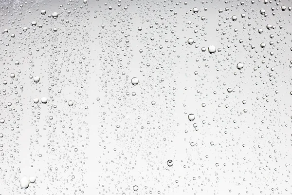 Fundo Molhado Cinza Gotas Chuva Vidro Janela Conceito Clima Outono — Fotografia de Stock