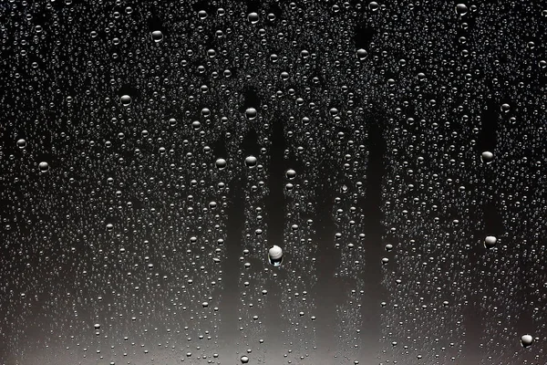 Fondo Húmedo Negro Gotas Lluvia Vidrio Ventana Concepto Clima Otoño —  Fotos de Stock