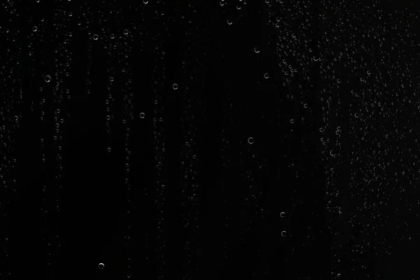 Zwarte Natte Achtergrond Regendruppels Vensterglas Concept Van Herfstweer — Stockfoto